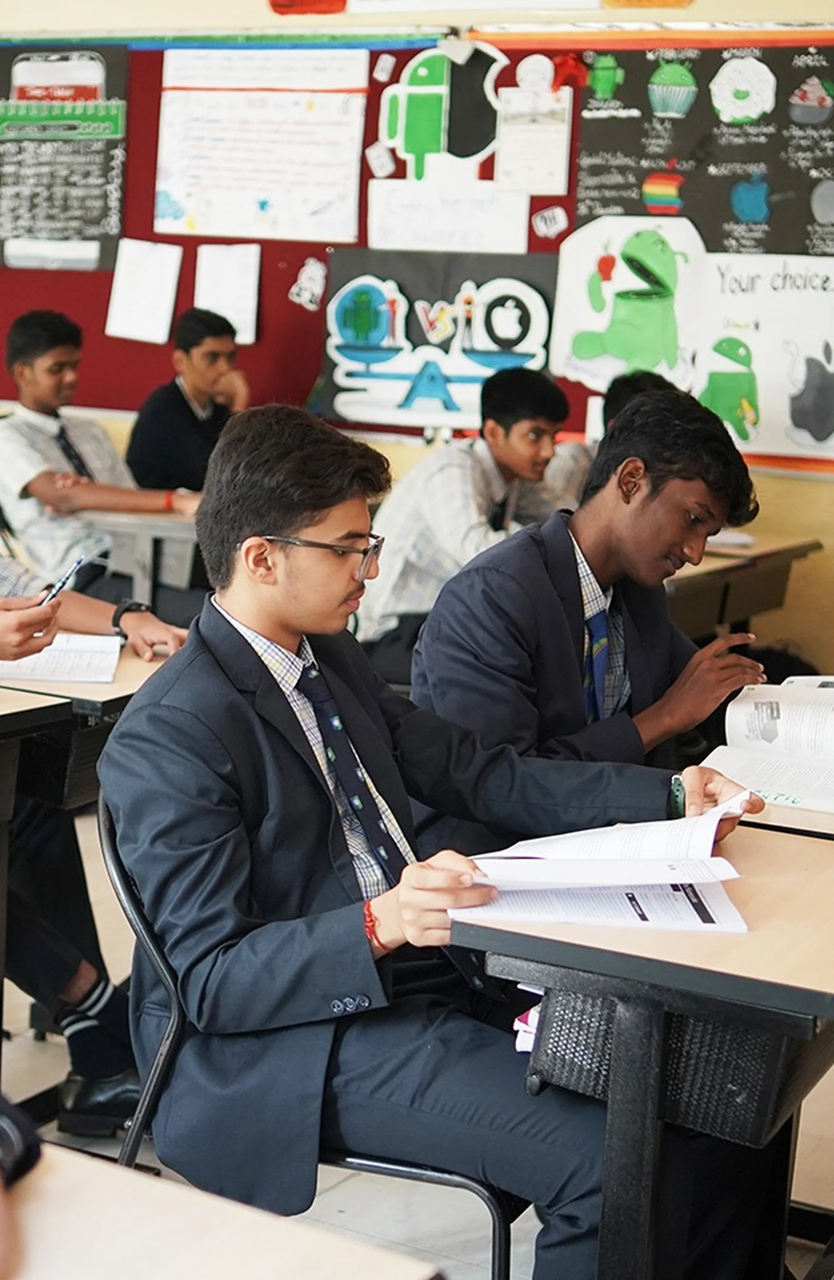 Students learning at Sarala Birla Academy