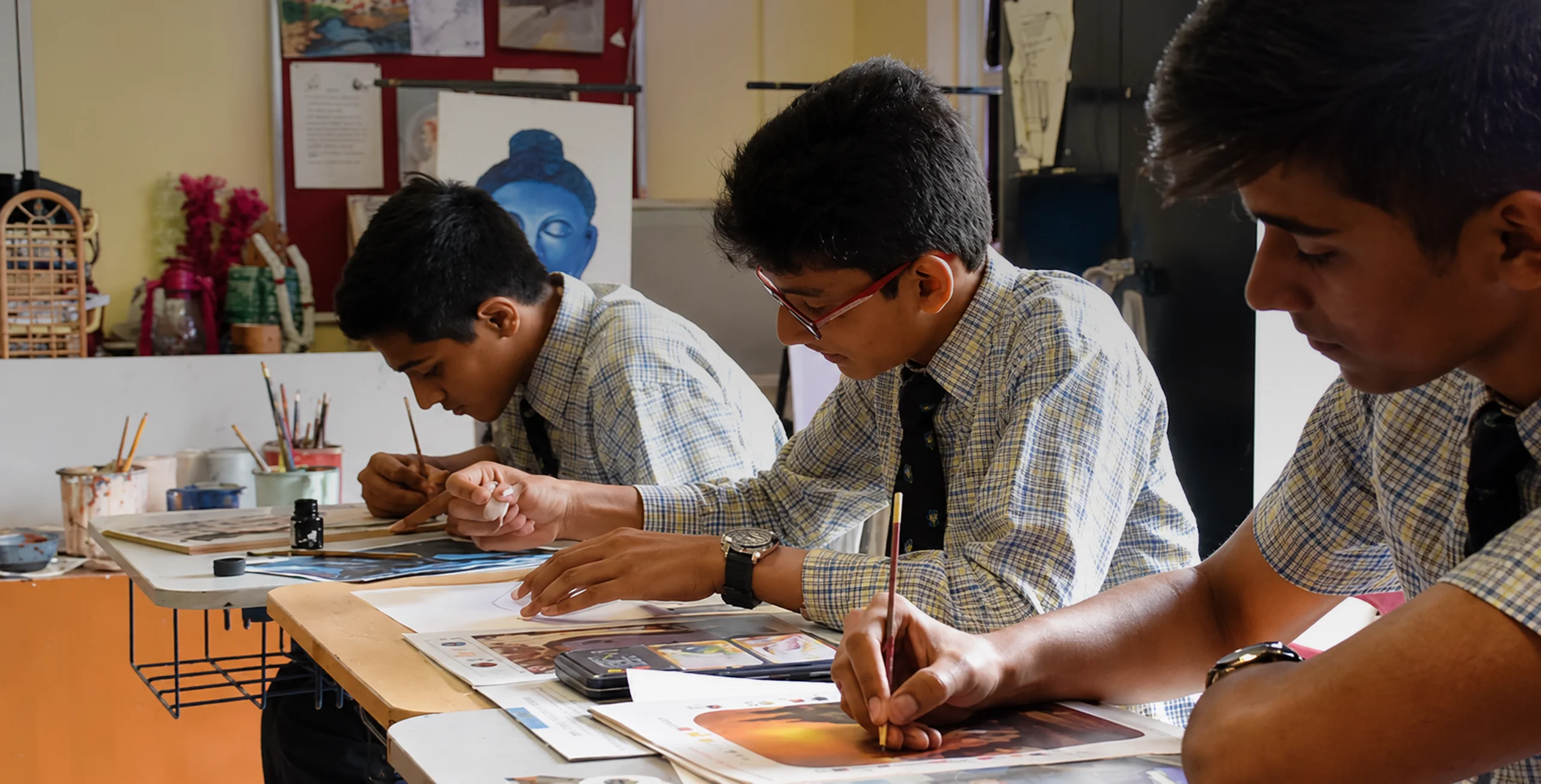 Students in classroom at Sarala Birla Academy